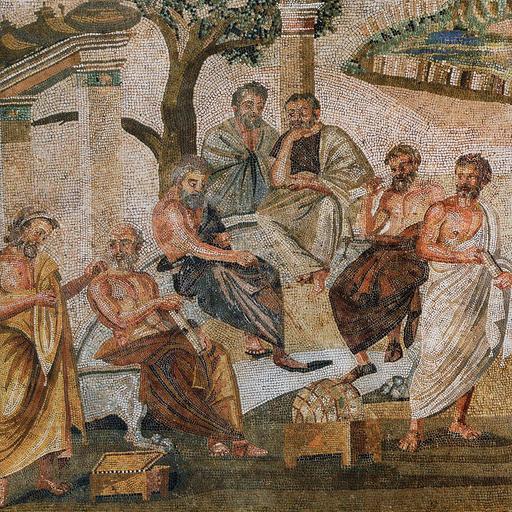 Plato teaching with other philosophers 