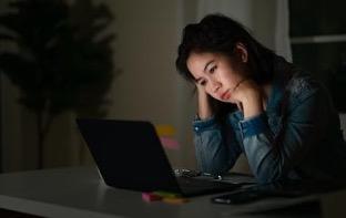 Woman at computer 