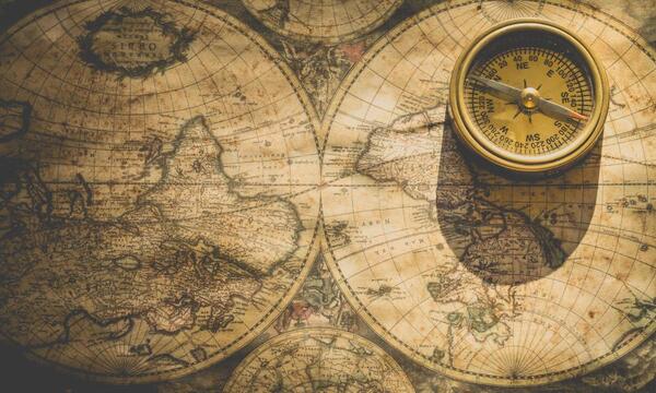 A classical map and compass