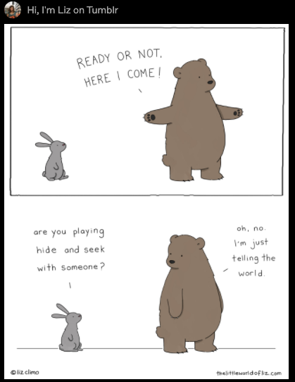 A Liz Climo comic with a bear and a bunny